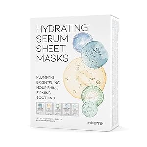 Hydrating Sheet Mask Starter Kit Variety Pack for Skin Care, Dry, Ance, Sensitive Skin, Korean Vegan Facial Sheet Mask for Men & Women, Collagen, Cica, Ceramide, Hyaluron, Retinol 5EA