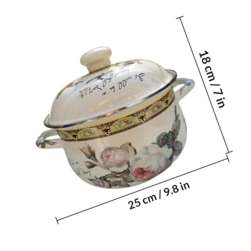 Marmite résistante aux hautes températures émaillée beige durable - 3