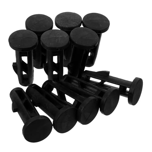 Happyyami 10pcs Bin Lid Latch Clips Plastic Hinges for Outdoor Trash Cans Easy Tool Installation Secure Garbage Bin Lid Attachments