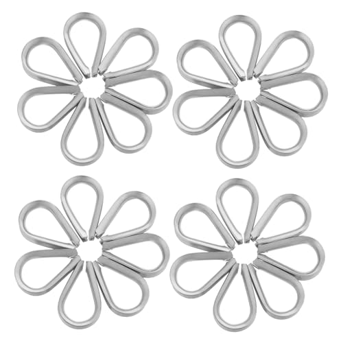 FRCOLOR 50pcs Stainless Steel Rope Thimbles for Wire Heavy Duty Rigging Thimbles with Polished Surface for Enhanced Safety and Rope Protection in Industrial Towing Applications