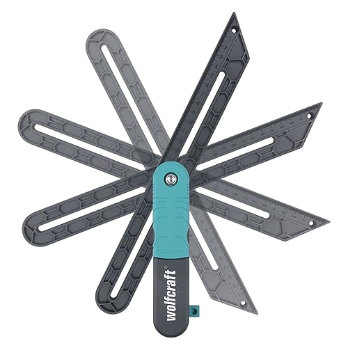 wolfcraft, Winkelschmiege mit Feststellfunktion, 6958000, integriertes Streichmaß, Winkel bei Innen- & Außenecken, & Wandverläufen abgreifen & übertragen, ideal zum Bodenverlegen & Möbelbau