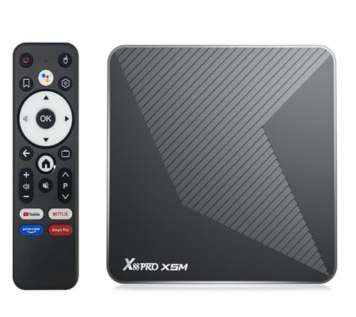 Android 14.0 TV Box, X88 Pro X5M TV Box S905X5M CPU De Cuatro Núcleos Smart TV Box Reproductor Multimedia con USB 3.0, 3D, 4K H.265, 2.4G WiFi Decodificador,4gb+32gb