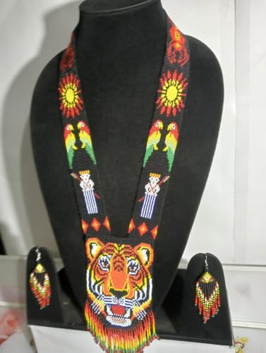 Collar Gerdan de cuentas Tiger hecho a mano joyería tradicional multicolor LKBEADS 3
