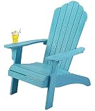Oversized Adirondack Chair Weather Resistant,Plastic Adirondack Chair with Cup Holder, Comfortable E