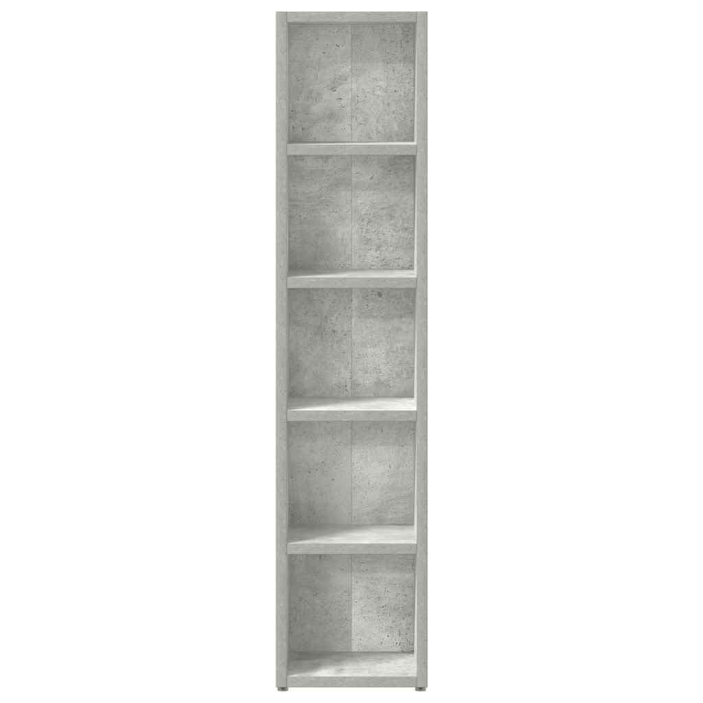 Estantería CD 2 unidades gris cemento 21 x 16 x 93,5 cm madera