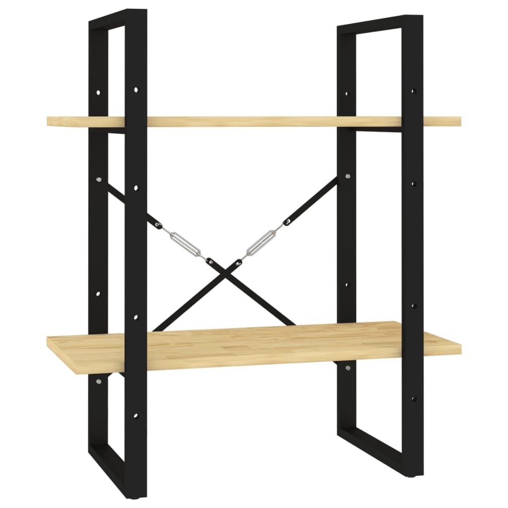 Libreria a 2 ripiani, 60 x 30 x 70 cm, in legno di pino massiccio