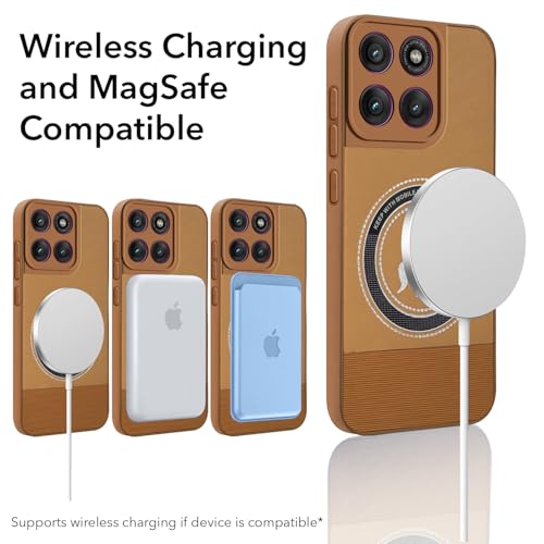 Image of Jkobi PU Leather Finish Back Cover Case for Motorola Moto Edge 60 Pro (Professional Minimalist Texture | MagSafe Compatile | Camera Protection | Sleek Sober Formal)