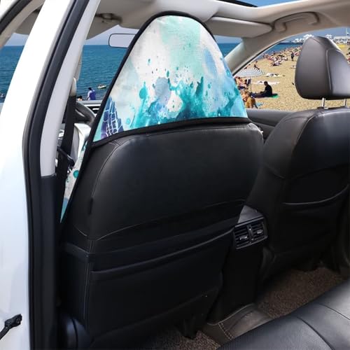 Image of Blue Turtle Car Seat Cover Front Seats Only Universal Fit Most Cars Easy to Install Anti-Slip Back Fabric Waterproof Bucket Towel Seat Covers for Trucks SUV Jeep