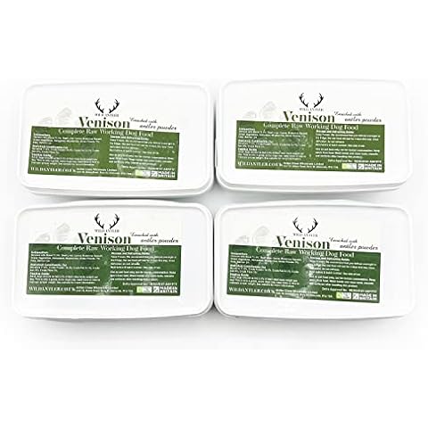 Wild Antler - Venison Raw Dog Food Enriched with ANTLER POWDER for Working Dogs, Raw Food Sample Pack, Human-Grade Raw Dog Food, Made From British Meat & Ingredients (4 x 500g Tubs) Cover
