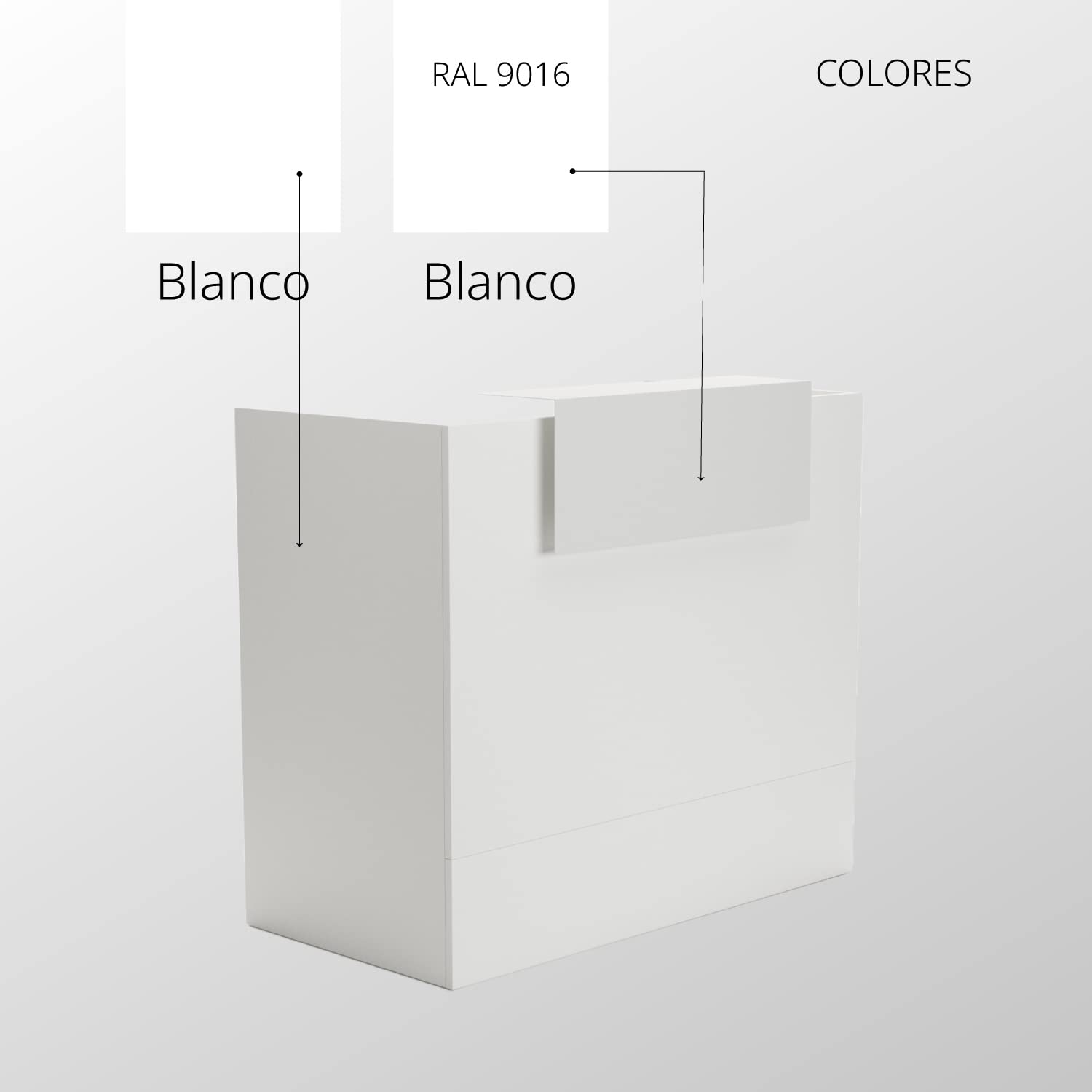 Mesa Mostrador Recepción Blanco 1400mm OFITURIA Mueble Escritorio Oficina Tienda