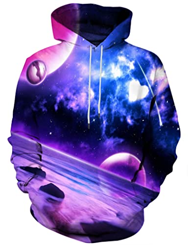 Yasswete Men Sweatshirt Unisex Adults Graphic Hoodies 3D Colorful Space...