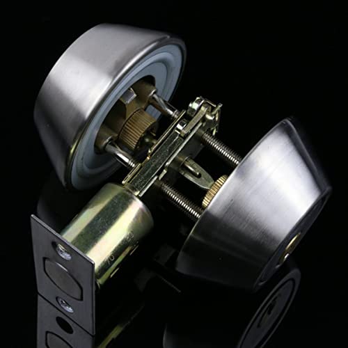 Qrity Cylinder Security Lock with Keys on Both Side, Double Cylinder Deadlock, Brass + Stainless Steel, with 3 Keys - Image 4