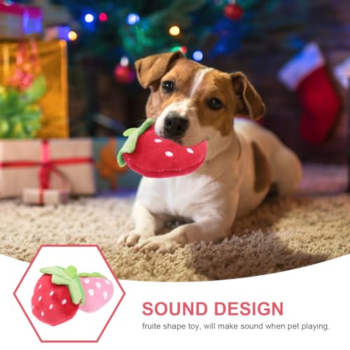 balacoo 2 Pcs Strawberry Juguetes Sonoros para Perros miniatura 6