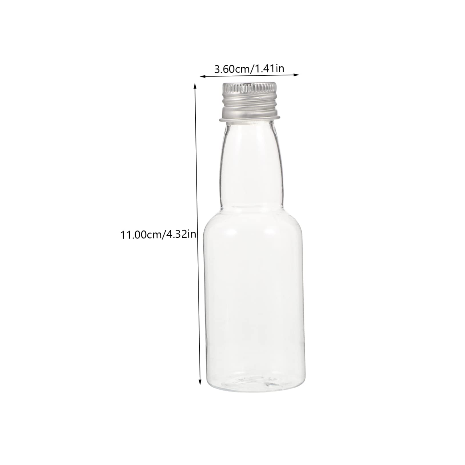 50 Stück Transparente Getränkeflaschen aus Kunststoff und Aluminium 50ml Auslaufsicherer Deckel für Schule und Arbeit Multifunktional