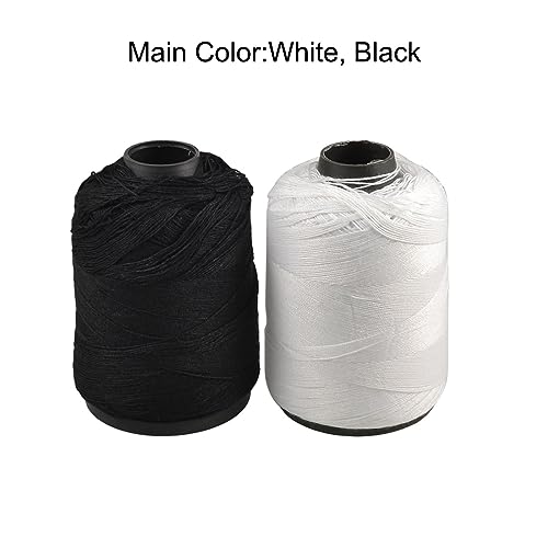 Hilo de coser poliéster 2 piezas negro y blanco miniatura 2
