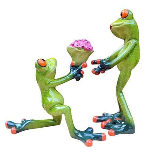 Statuettes de grenouille de bureau en résine aux finitions soignées - 2