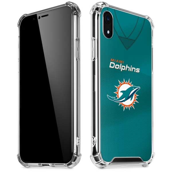 Skinit Clear Phone Case Compatible with iPhone XR - Officially Licensed NFL Miami Dolphins Team Jersey Design