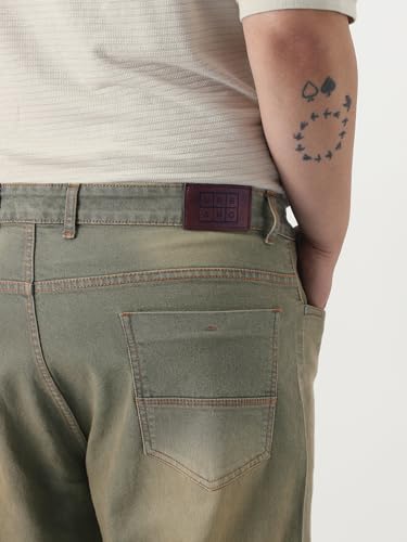 Image of Urbano Plus Men's Straight Fit Heavy Washed Jeans Stretchable