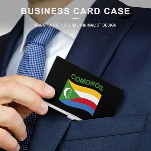 Flag of Comoros Business Card Holder Slim Credit Case Pocket Name Case Wallet for Men Women3