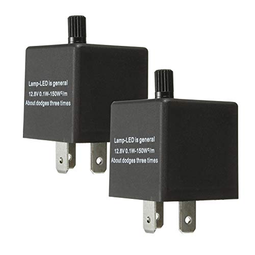 12V 3 broches Relais de Clignotant électronique DEL, Relais Clignotant Réglable pour les Ampoules de Clignotants de Véhicule voiture Hyper Flash Fix (2 pièces) Cover