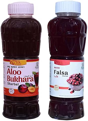 Natraj The Right Choice AlooBukhara & Falsa Sharbat 1500ml (Pack of 2 x 750ml) – A refreshing blend of plum and falsa, perfect for a cool, flavorful drink.