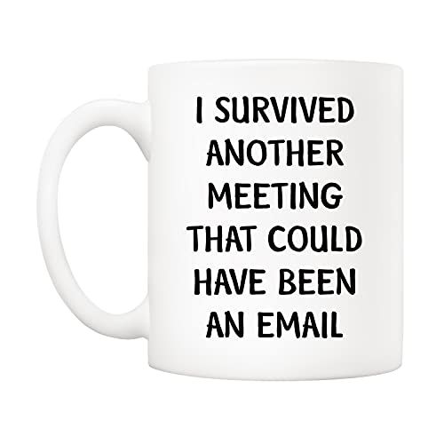 Funny Office Coffee Mug - "I Survived Another Meeting" 11 Oz - Image 2