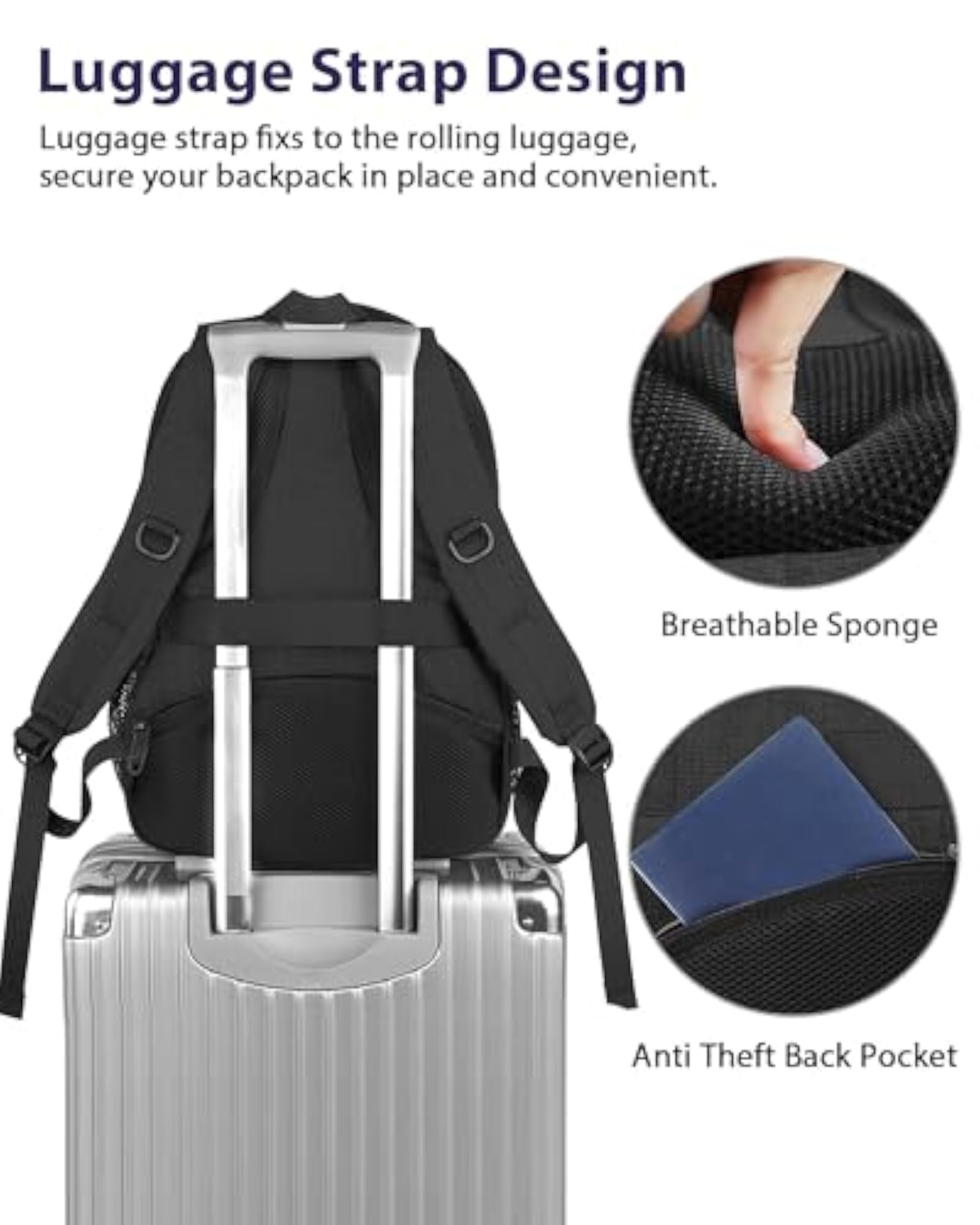 Extra Large Business Travel Anti Theft Laptop Backpack