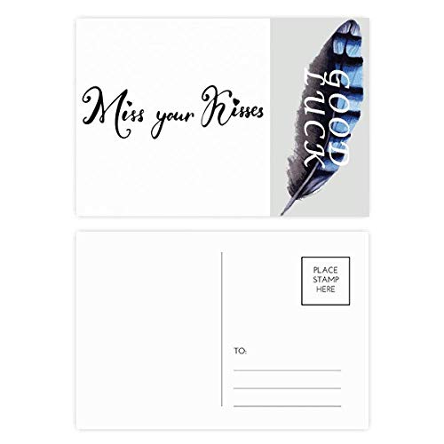 Tarjetas de agradecimiento Miss Your Kisses en formato postal, juego de 20 piezas de papelería
