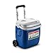 GOHHK Chłodziarka rolkowa 2 l samochód komercyjne pudełko do przechowywania żywności dom lodówka na zewnątrz przenośna kemping/samojezdna chłodziarka lodówka duże wiadro na lód pudełko wędkarskie 36 x 27 x 38,5 cm biały/niebieski