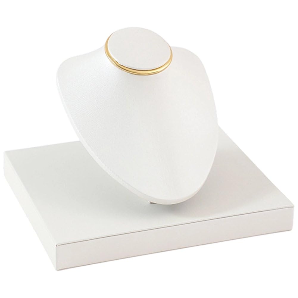 Fituenly Pu Leather Jewelry Display Stand Necklace Bust, Elegant Jewelry Holder for Store, Vanity, Showcase and Retail Display