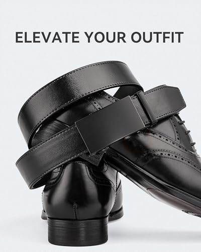 Image of MILORDE Men's Leather Ratchet Belt - 35mm - Customizable Fit