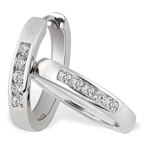 Preisvergleich Produktbild Goldmaid Damen-Creolen Kanalfassung 925 Sterlingsilber 10 Zirkonia