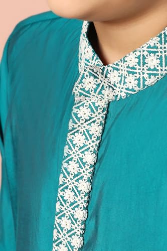 Image of Fashion Dream Boy's Chanderi Silk Embroidered Kurta Pajama Set|Boys Kurta Set|Kids Ethnic Set