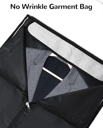 34L Convertible Garment Duffle Bag for Men Women, 2 in 1 Hanging Suit Bag with Shoulder Strap, Travel Carry On Bags, Gray3
