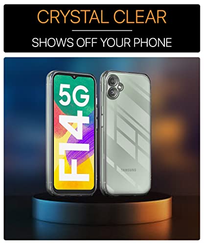 Image of WOW IMAGINE Crystal Clear Transparent Back Case Cover for Galaxy F14 5G | Full Device & Camera Protection Shockproof TPU | Flexible Silicone Back Cover Case - Transparent