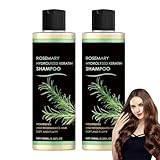 Rosmarin Shampoo für Haarwachstum,Organic Rosemary Hair Growth Shampoo,Natürliches Rosmarin Hydrolysiertes Keratin Shampoos Damen zur Stärkung von feinem Haar und bei Haarausfall (2 Stück)