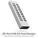 SABRENT 90W 20 Port USB 2.0 Fast Charger, 12V Power Supply Included (AX-P20C)