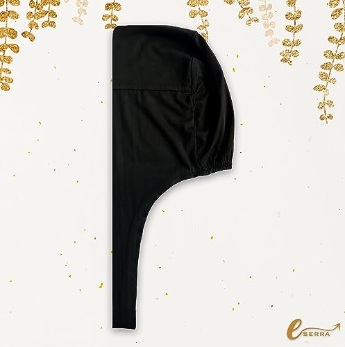 Eserra Women Under Scarf Hat Hijab Cap Islamic Hijab Undercap Hijab Bonnet Cap Muslim Inner Beanies Hat Underscarf Turban (Black) #TOP1