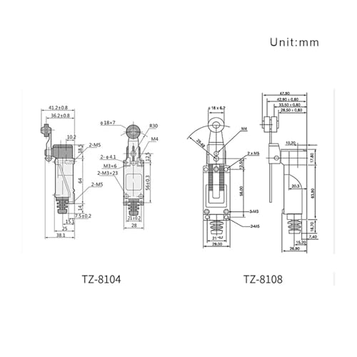 Interrupteur de fin de course mécanique TZ-8108 pour stopper les surcourses - 3