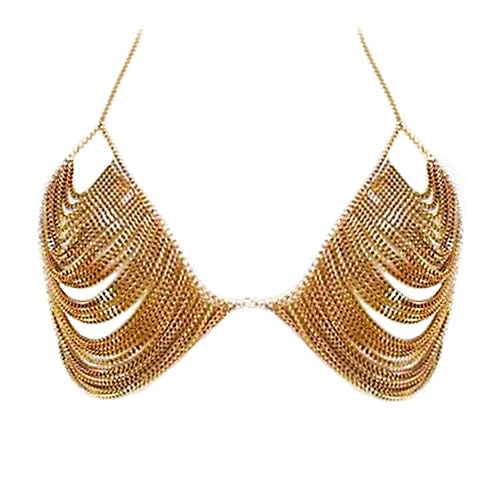 YWCUTEWomen's Sexy Body Chain Multi layer Chest Chain Fashion Bra Chain Accessories Gift Body Jewelry