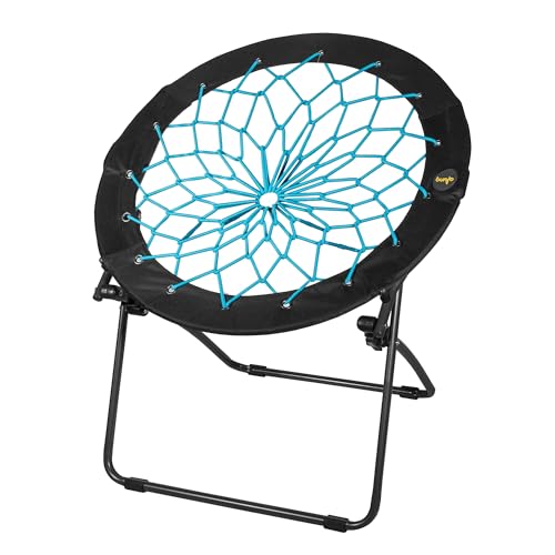 Zenithen Foldable 29 Bunjo Bungee Chair Teal (Pack of 1) - Lightweight Collapsible Seating for Teens Adults Dorms Bedrooms Camping & Gaming - 225lb Capacity Portable Seat