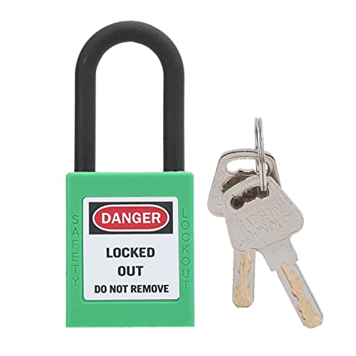 SAFETY PADLOCK ENGINEERING INSULATION WITH 2 KEYS FOR FACTORIES CONSTRUCTION HOSPITALS (Green)