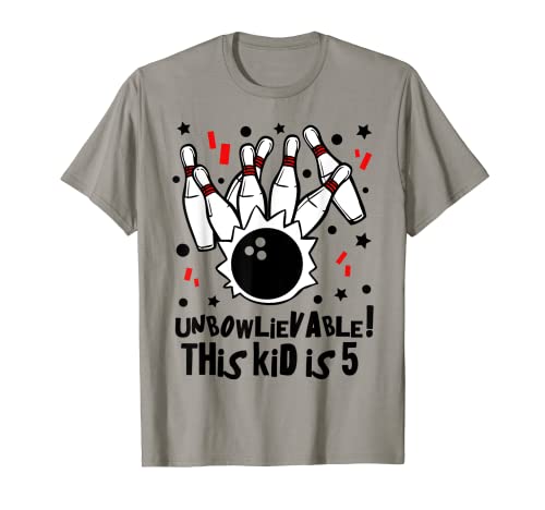 Bowling Party 5° compleanno ragazzo Cool UnBOWLievable Bowl regalo Maglietta