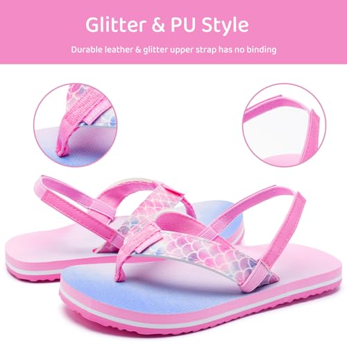 Image of WateLves Girls & Boys Kids Flip Flop summer Slide Sandals Slip on Suitable for Bath Shower Beach pool (Little Kid /Big Kid)