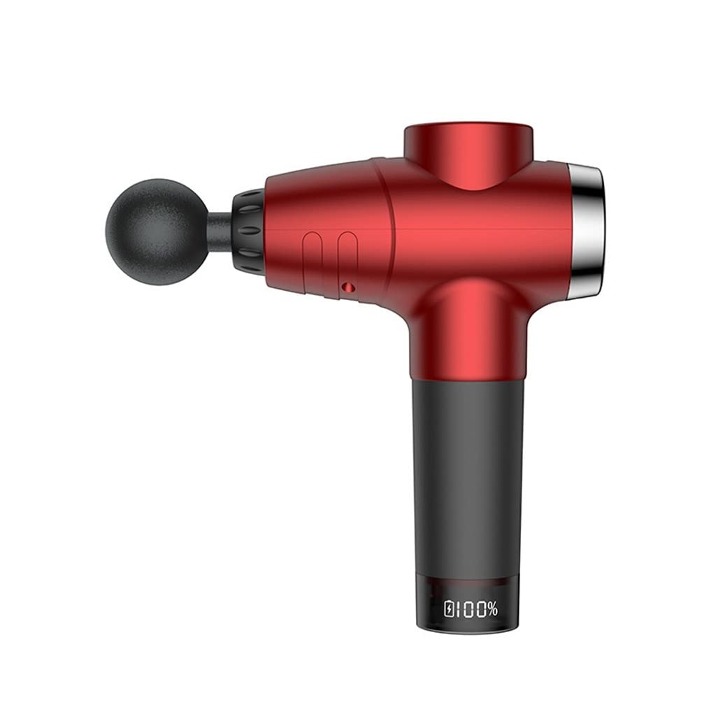 XMING Masażer całego ciała Akumulator z ekranem dotykowym Pistolet do masażu Powięź mięśni Elektryczny pistolet do masażu Masażer (Color : Rosso)