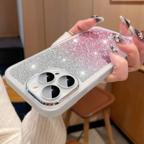Coque iPhone 12 Pro souple transparente avec film papier pailleté et protection objectif photo