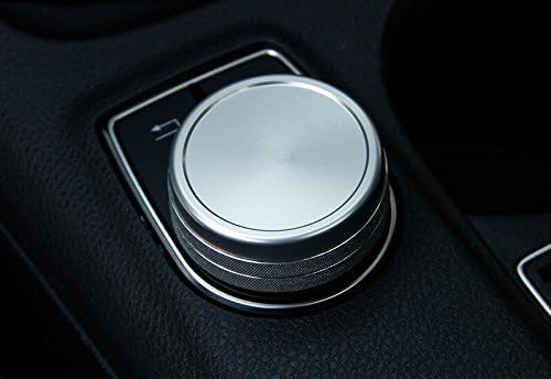 Miniatura 6 de Angelguoguo - Tapa de botón de control multimedia de auto para Mercedes Benz A B E GLC GLA GLK GLE ML GL Class, Plateado