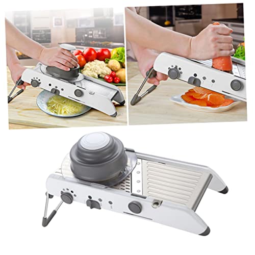 STOBAZA Adjustable Stainless Steel Vegetable Chopper Cheese Grater Multi Function Food Slicer with Interchanging Drums for present