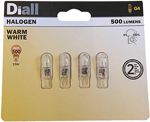Halogen Capsule Lamps G4 470lm 12V 25W 4 Pack