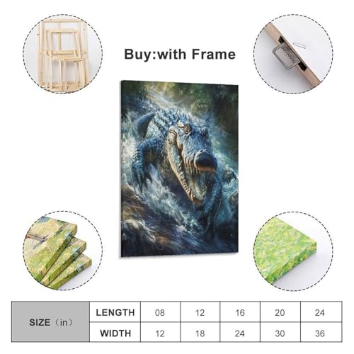 Impression sur toile crocodile 50x75cm grand tableau mural - 2